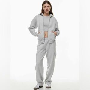 Grey TNA Fleece Mega Cargos